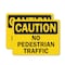 Signmission No Pedestrian Traffic Caution Sign, Plastic, 10in W x 7in L, 2PK OS-2PACK-CS-P-710-L-19208 - alternate 1